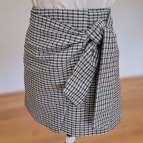 Wilfred Wrap-Front Skirt beige houndstooth check Size 0 - Picture 4 of 14